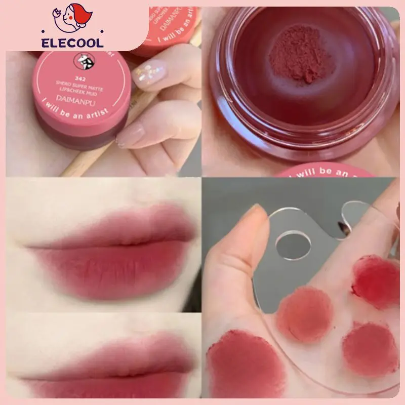 

Velvet Matte Lipstick Moisturizing Mousse Red Lip Mud Canned Lip Tint Mud 4 Colors Soft Mist Lip Gloss Cosmetics Lips Makeup