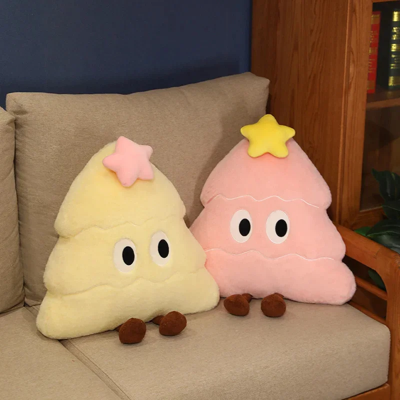 Мягкая плюшевая подушка в виде рождественской елки декоративная для дома