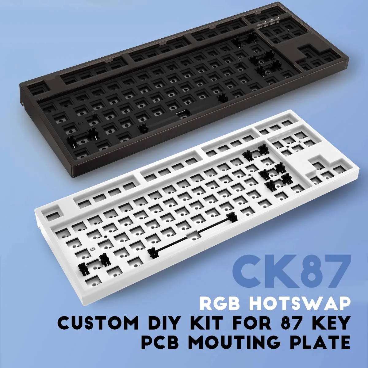 

GamaKay CK87 Translucent 80% Keyboard Customized Kits Hot Swappable Bluetooth-compatible 2.4G Wireless Mechanical Keyboard Kit