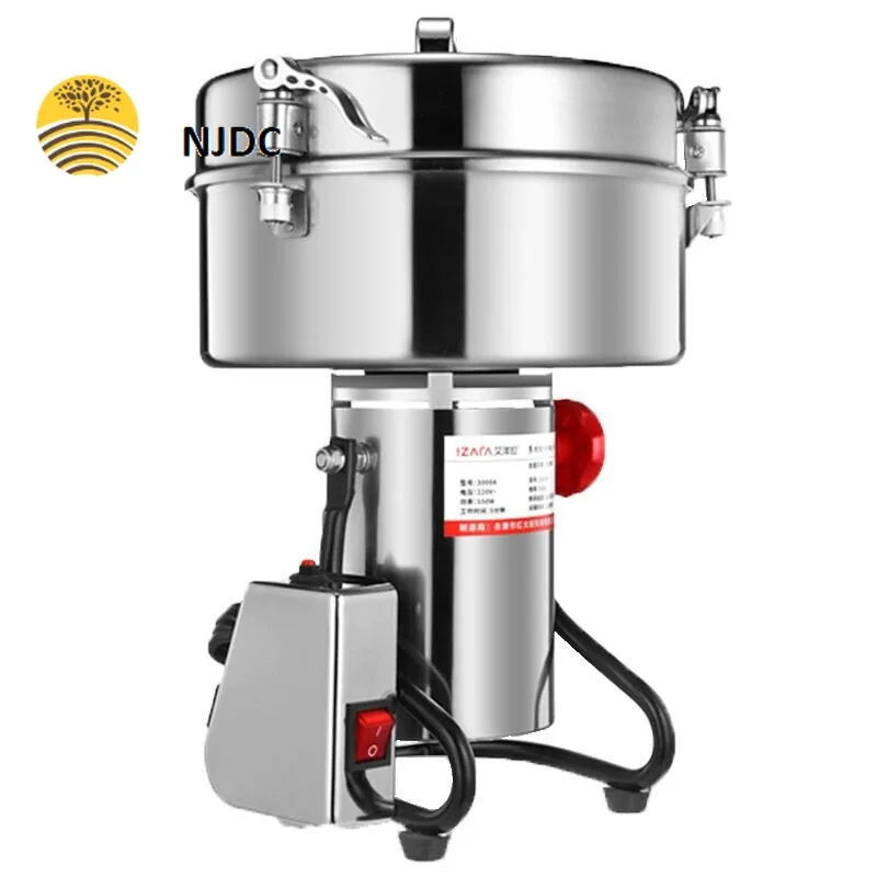 

4500G Commercial Grain Grinder High Speed 4500W Cereals Medicinal Materials Spices Powder Crusher Stainless Steel Coffee Grinder
