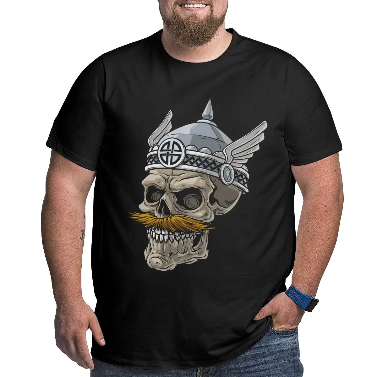 

Viking Warrior Skull 8 Viking Big Size Graphic Cool Big Tall Man Oversized T-shirt Funny Novelty Loose Large Tees Tops