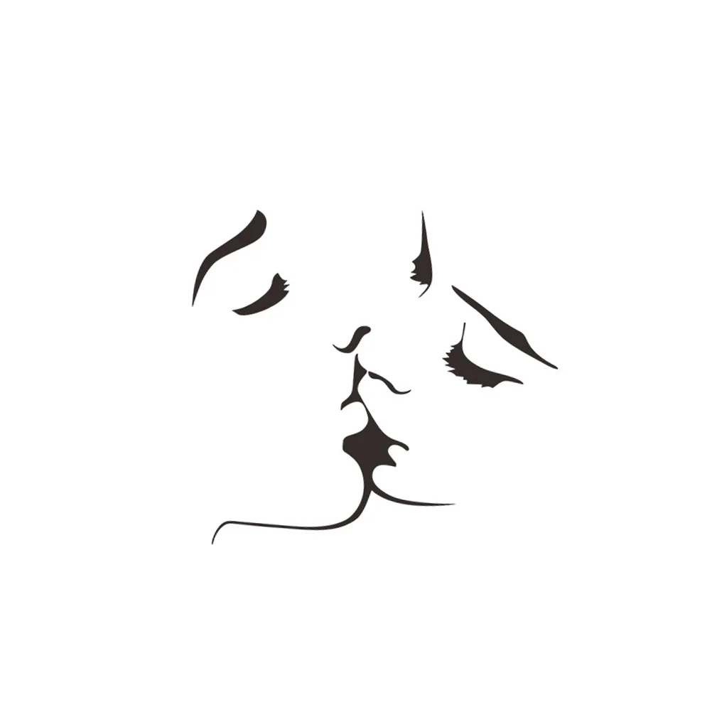 

Wall Decor Sticker Stickerscouple Decal Lovers Kissing Romantic Vinyl Murals Bedroom Creative Kiss Peel Day Valentines Decals