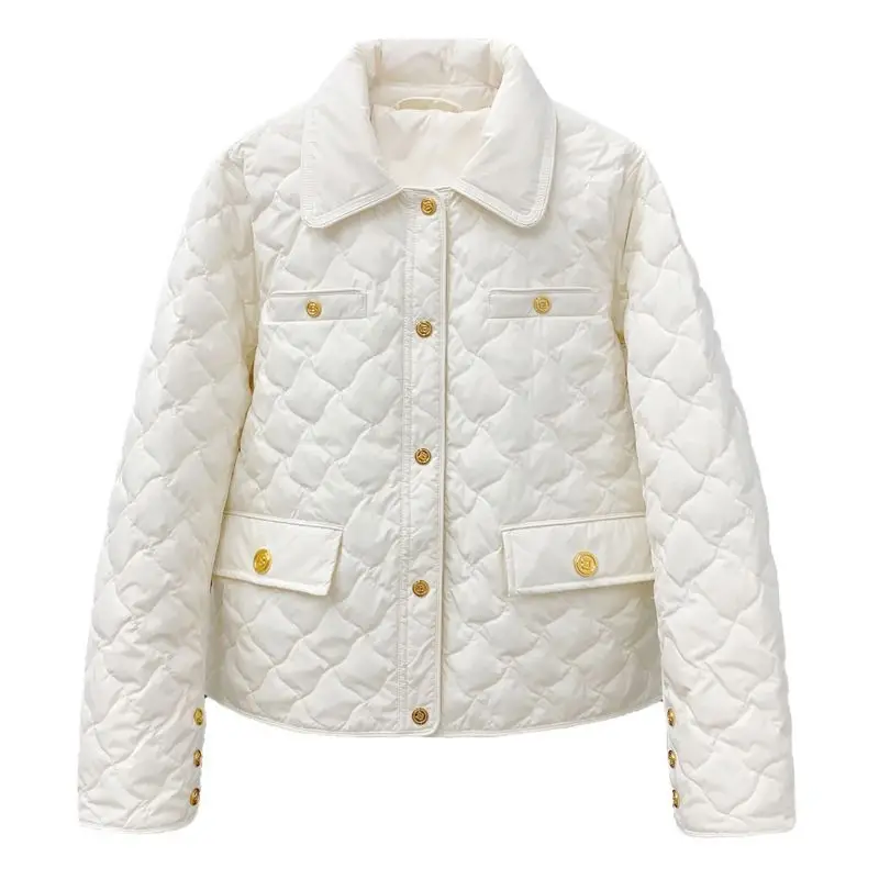 Women 2023 New Winter Korean Style White Duck Down Coats Fashion Ladies Casual Loose Solid Long Sleeve Jackets Clothing C73