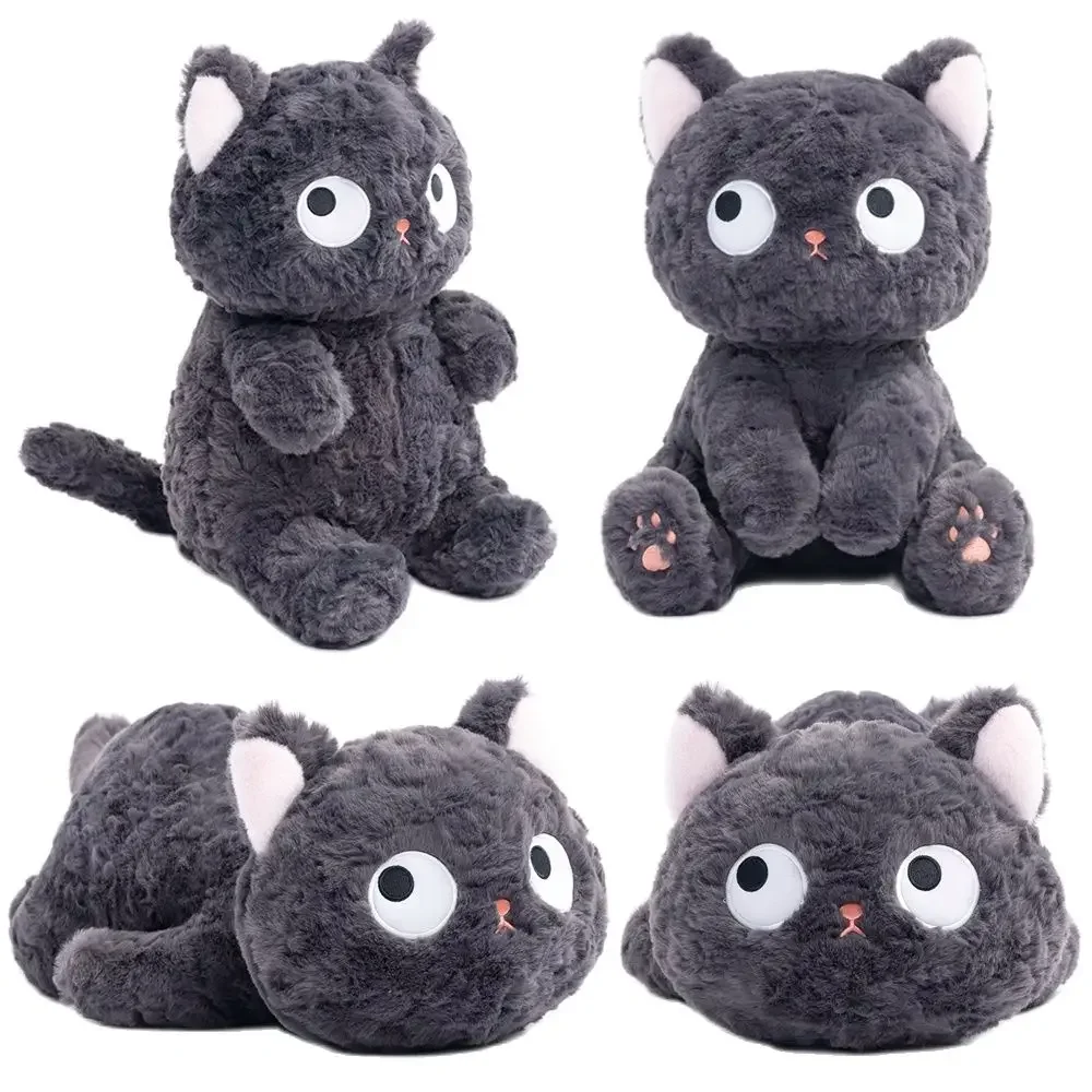 Прекрасные большие глаза черный кот игрушки Peluche пушистые мягкие животные кошка