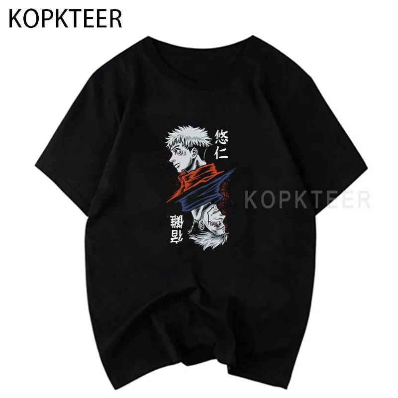

Yuji Summer MenT Shirt Japanese T Shirt Mens Anime Harajuku Short Sleeve Casual Fashion Tops Tees 100%Cotton Streetwear T-shirt