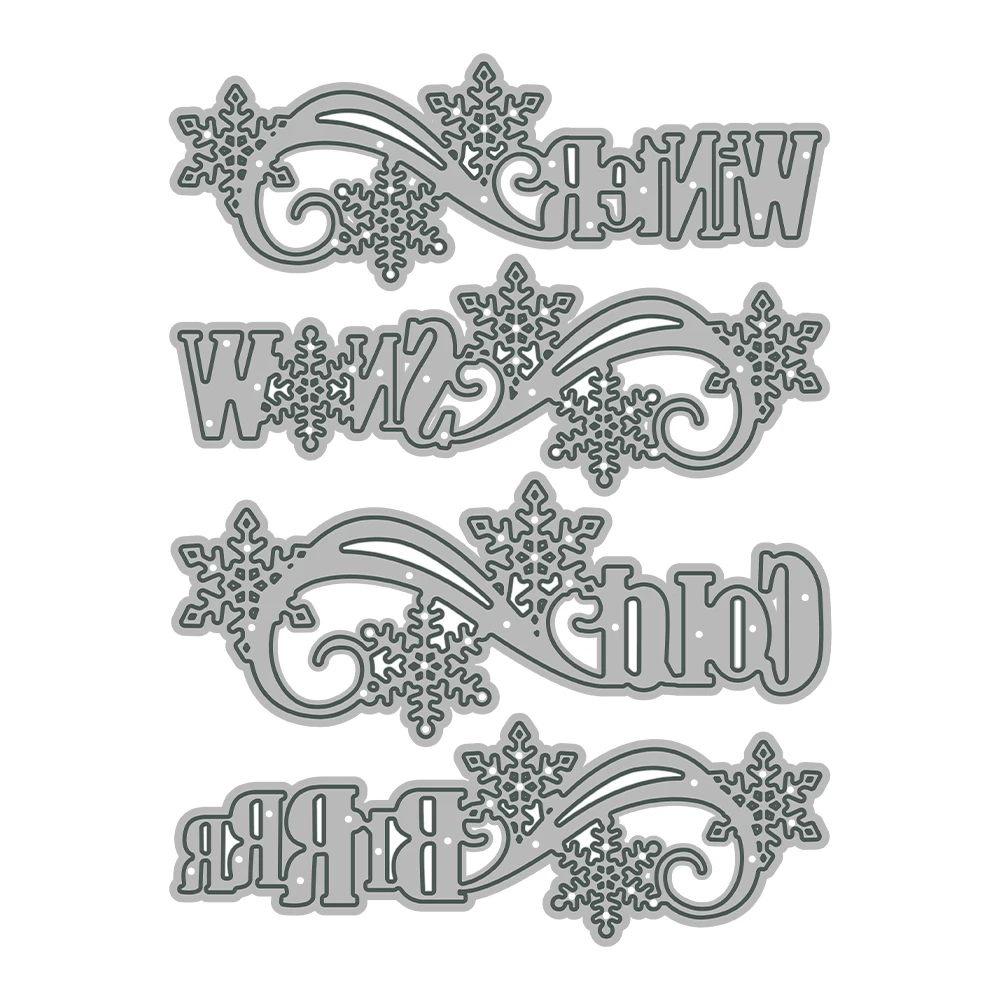 MangoCraft зимний снег холодный Brrrr режущие штампы принадлежности для скрапбукинга