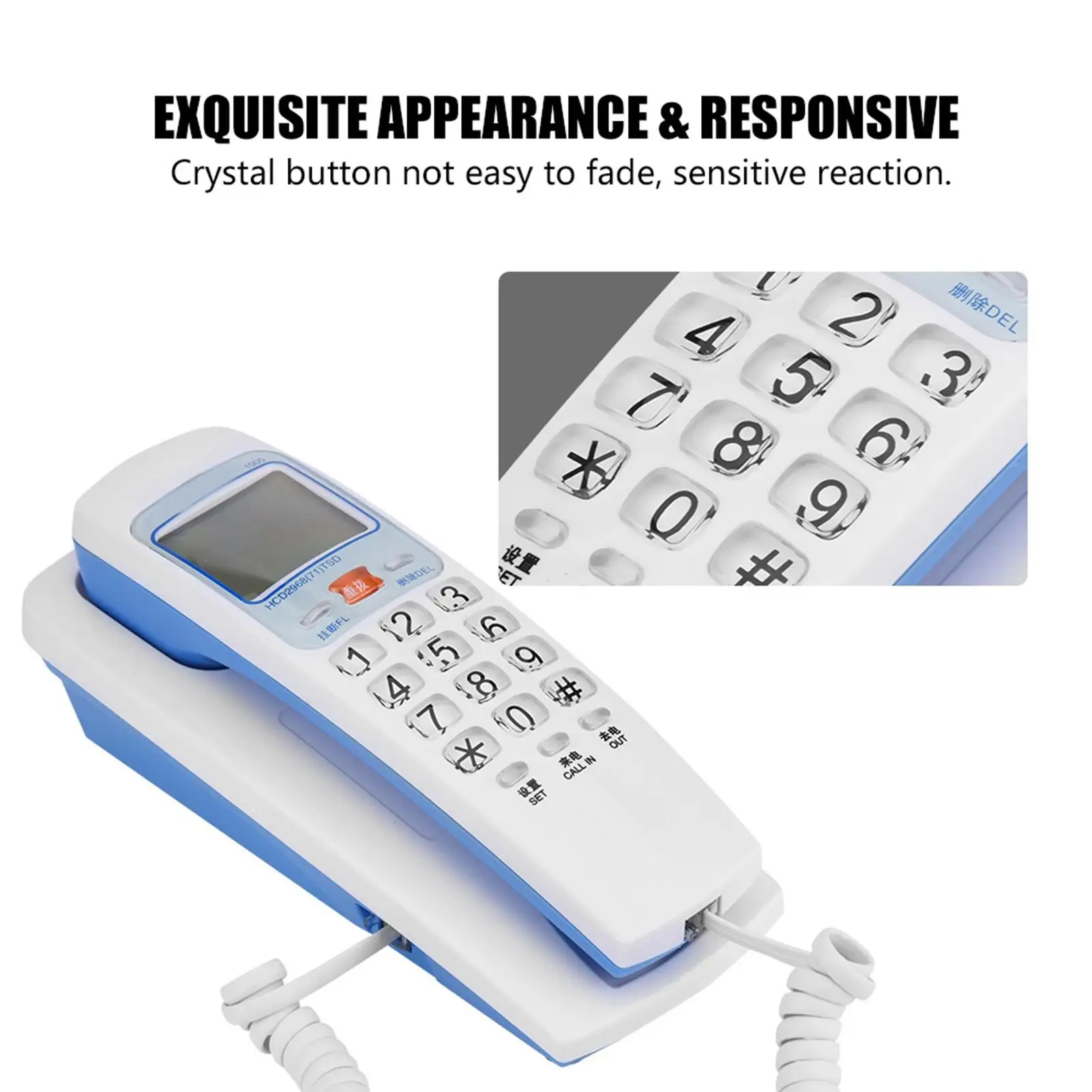 Портативный Настенный стационарный мини-телефон с определителем номера-FSK/DTMF