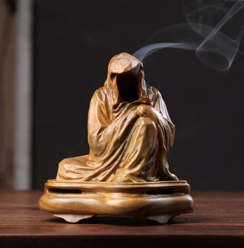 

XS764- 12 см Дамо-курильница зеленая сандаловая скульптура Dharma курильница украшение ремесло подарок миниатюрные украшения