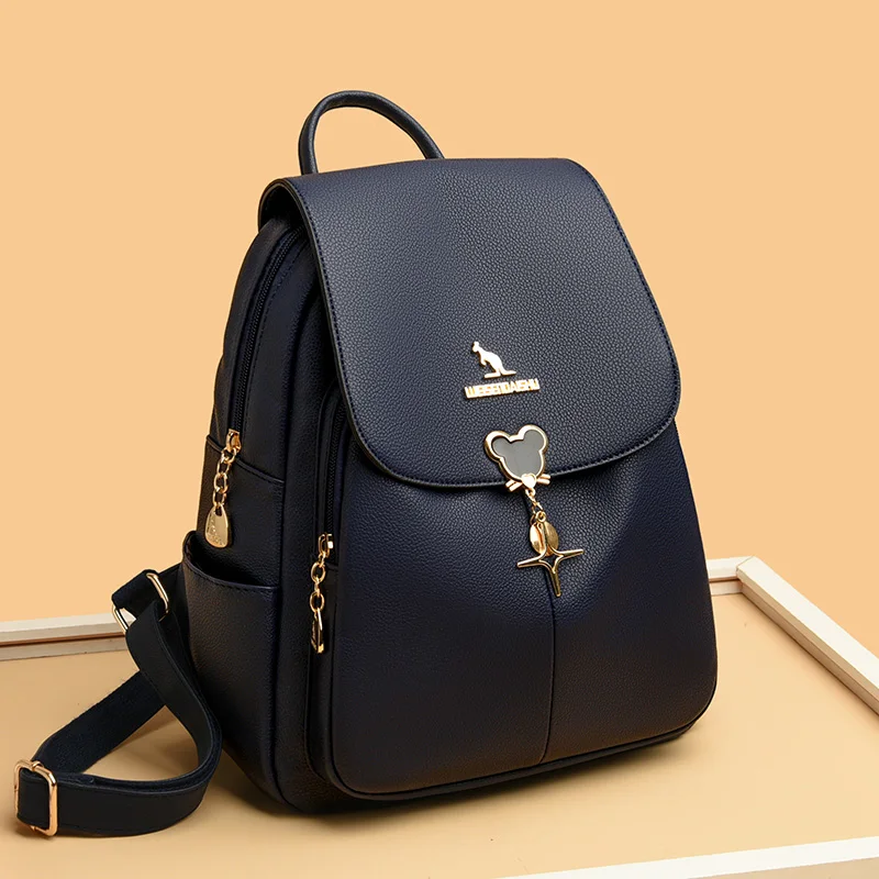 Большой Вместительный женский рюкзак кошельки Высококачественная кожаная