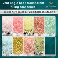 2mm miyuki yuxing rice beads transparent filling core series corner beads diy necklace accessories imported from japan