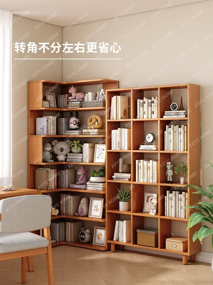 Настенный детский книжный шкаф из массива дерева напольный стеллаж для хранения