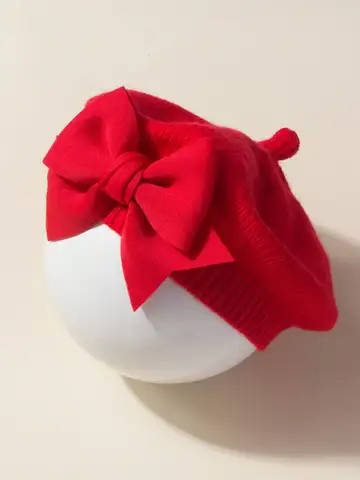 1 шт., детский берет, для новорожденных 1-3 лет, шапка художника, шапка с бантом, весенние аксессуары для волос,