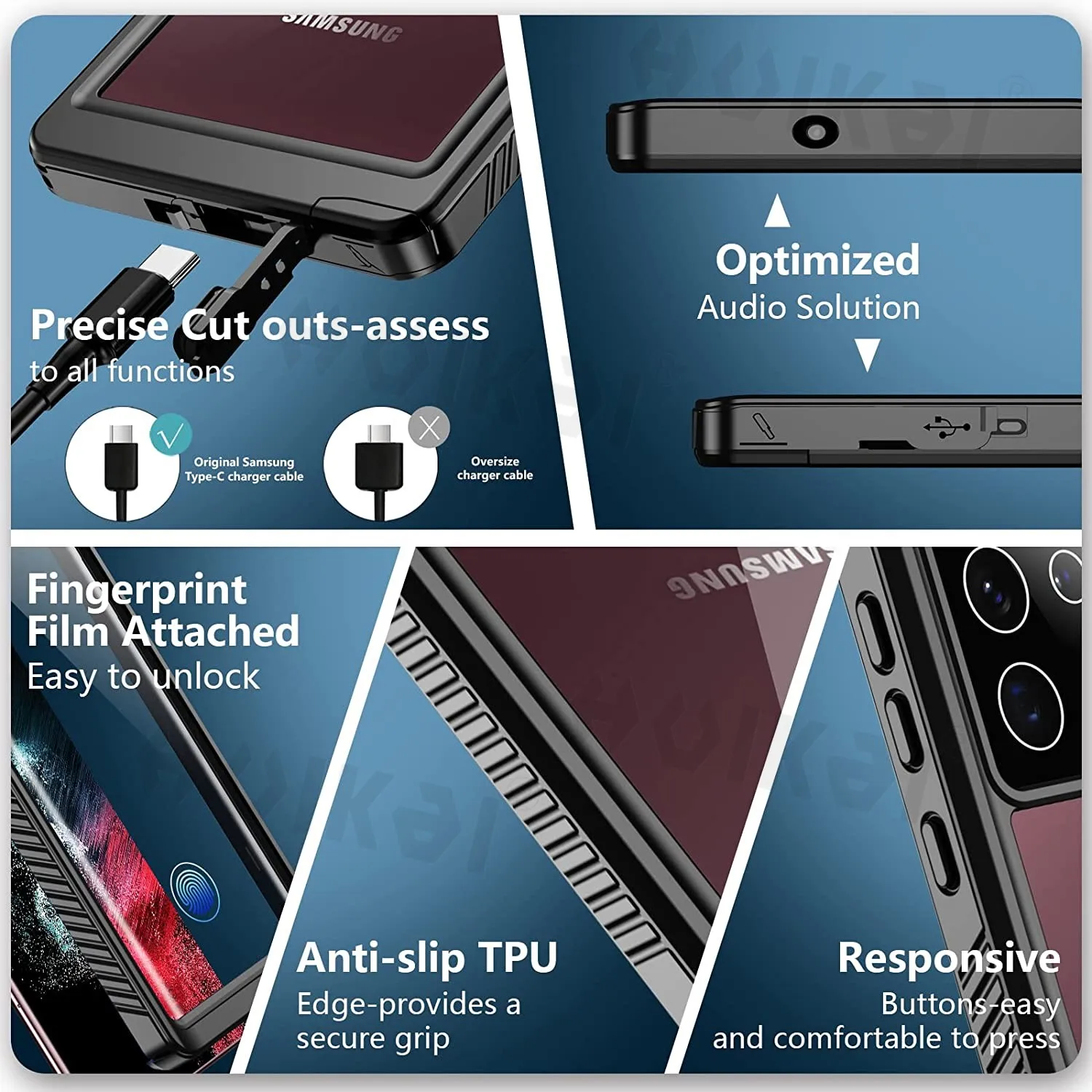 IP68 Waterproof Case For Samsung S23 Ultra S21 FE S22 Note 20 Ultra A54 A13 A52S A53 Full Protection Heavy Duty Shockproof Cover