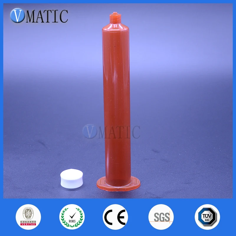 Free Shipping 10pcs 55cc/ml US style Newest Dispenser Air Pressure Syringe With Piston Dark Amber Color