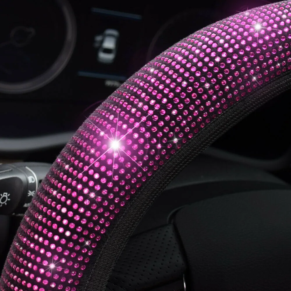

Universal Steering Wheel Cover Decorative Diamond Shining /37-38cm 15\\'\\'
