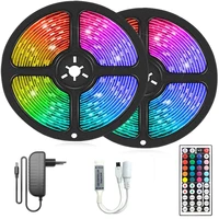 led strip fita rgb 5050 smd flexible ribbon diode tape luces 44key infrared remote control bedroom house christmas party lights