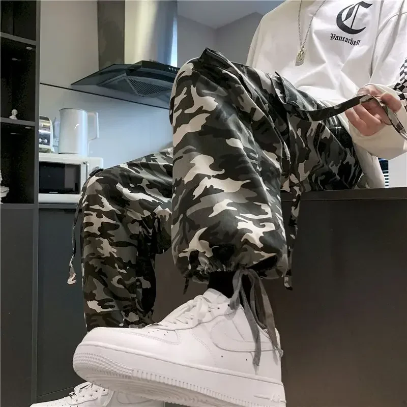 Foufurieux американские винтажные брюки-карго мужские повседневные новые уличные