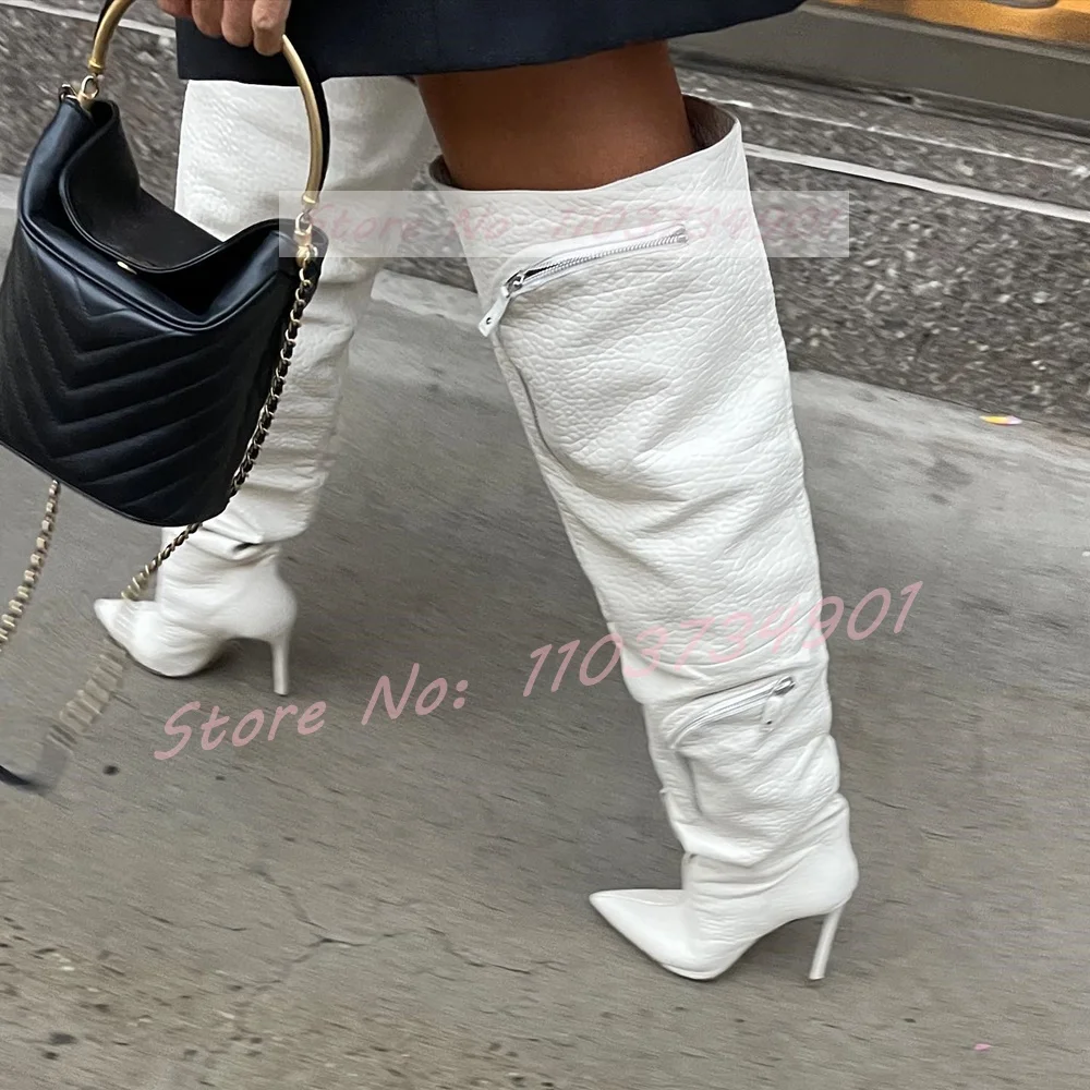 Карманные ботинки на молнии с промежностью женские из лакированной кожи для