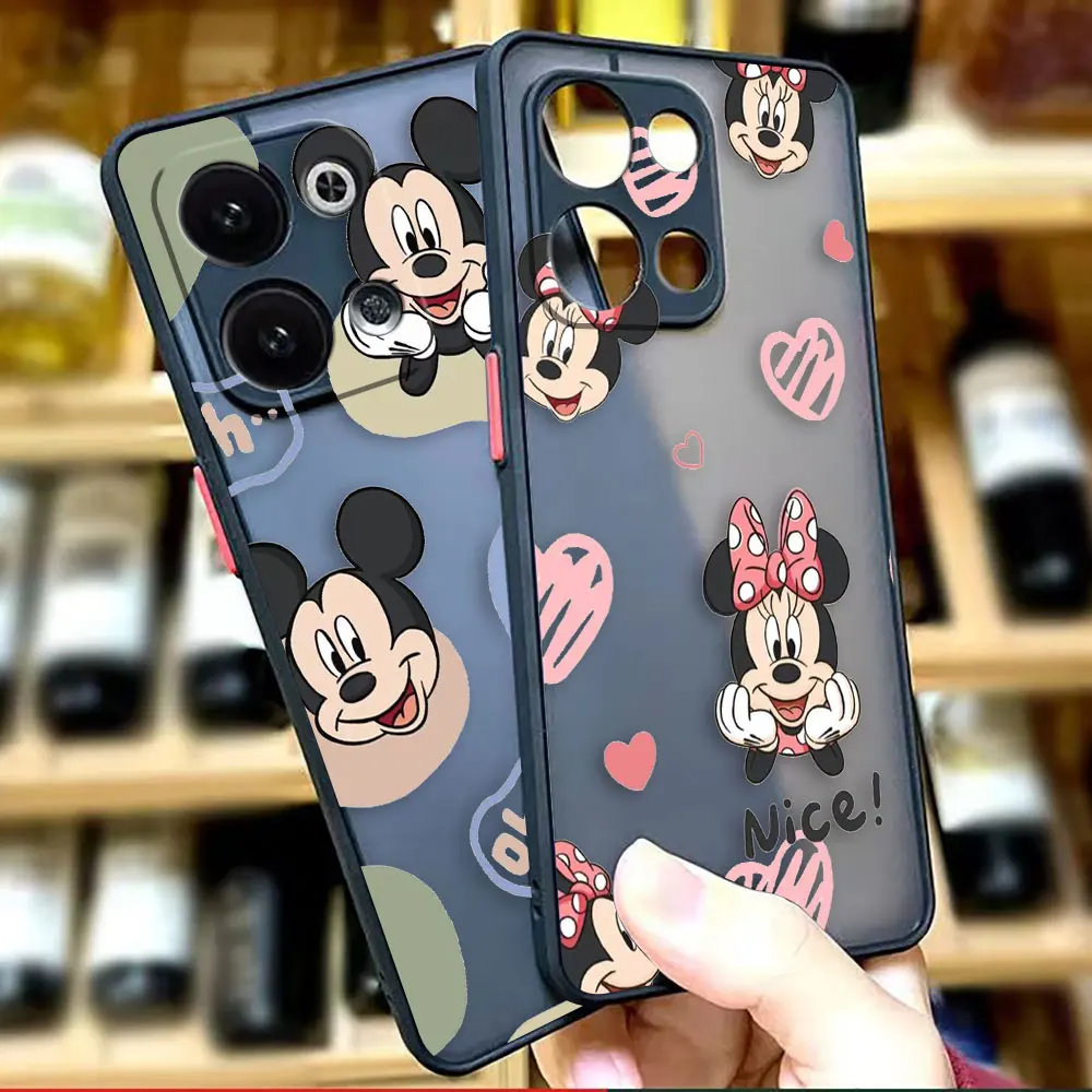 

Matte Phone Case for OPPO RENO 8 8T 7Z 7 6Z 6 5 4 3 PRO PLUS 4G 5G Edge Hard PC Case Funda Capa Shell Cute Mickey Minnie Mouse