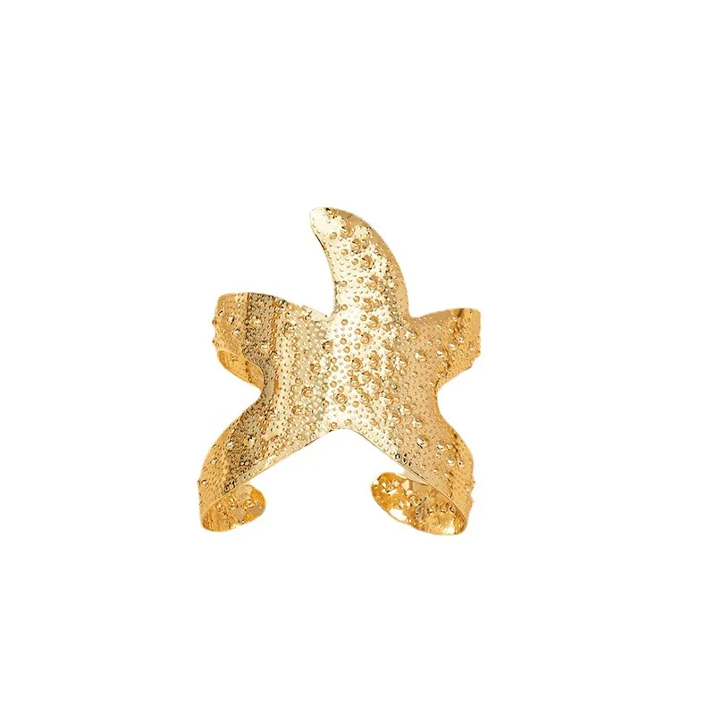 Винтажный Открытый браслет для женщин с резными листьями и морскими звездами