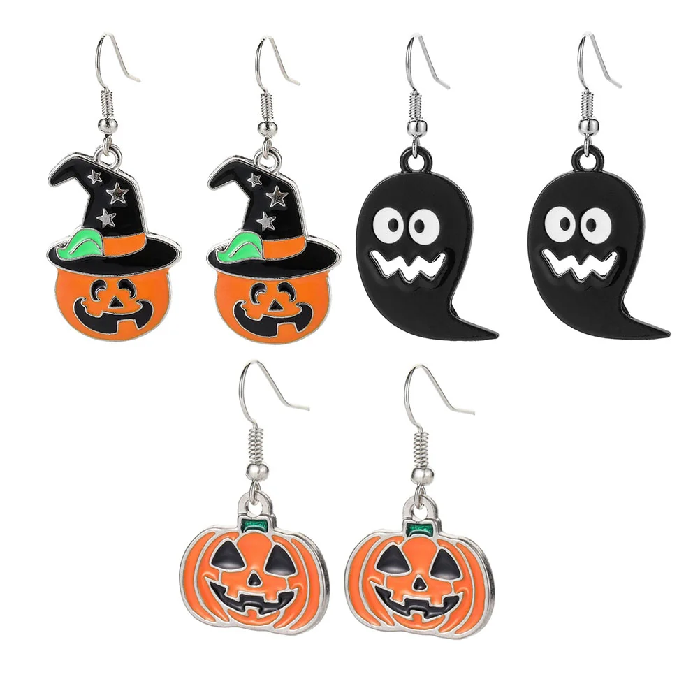 3 пары серег для девочек женские ювелирные изделия европейские и тыквы висячий