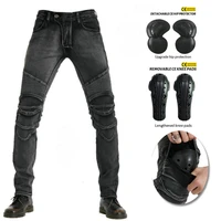 loong biker new silver gray retro leisure motorcycle jeans mens outdoor motorcycle stretch anti fall riding pants