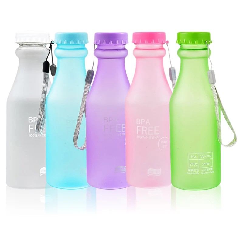 

550ml Water Bottle Frosted Plastic Water Cup BPA Outdoor Fitness Sports Tea Bottles Dull Matte Kettle Drinkware Student Gift