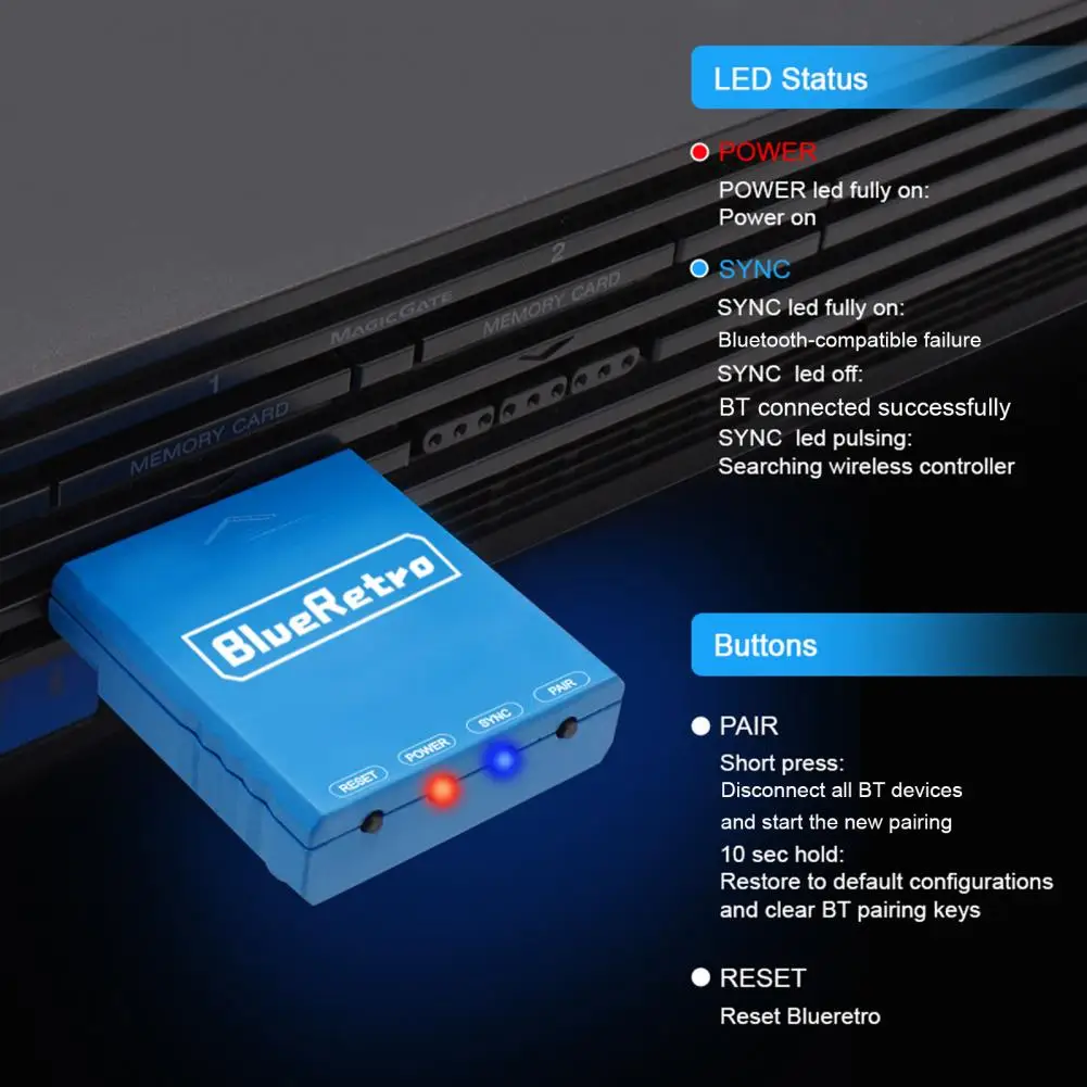 

Игровой контроллер Dongle, прочный легкий адаптер для беспроводных игровых контроллеров без драйверов