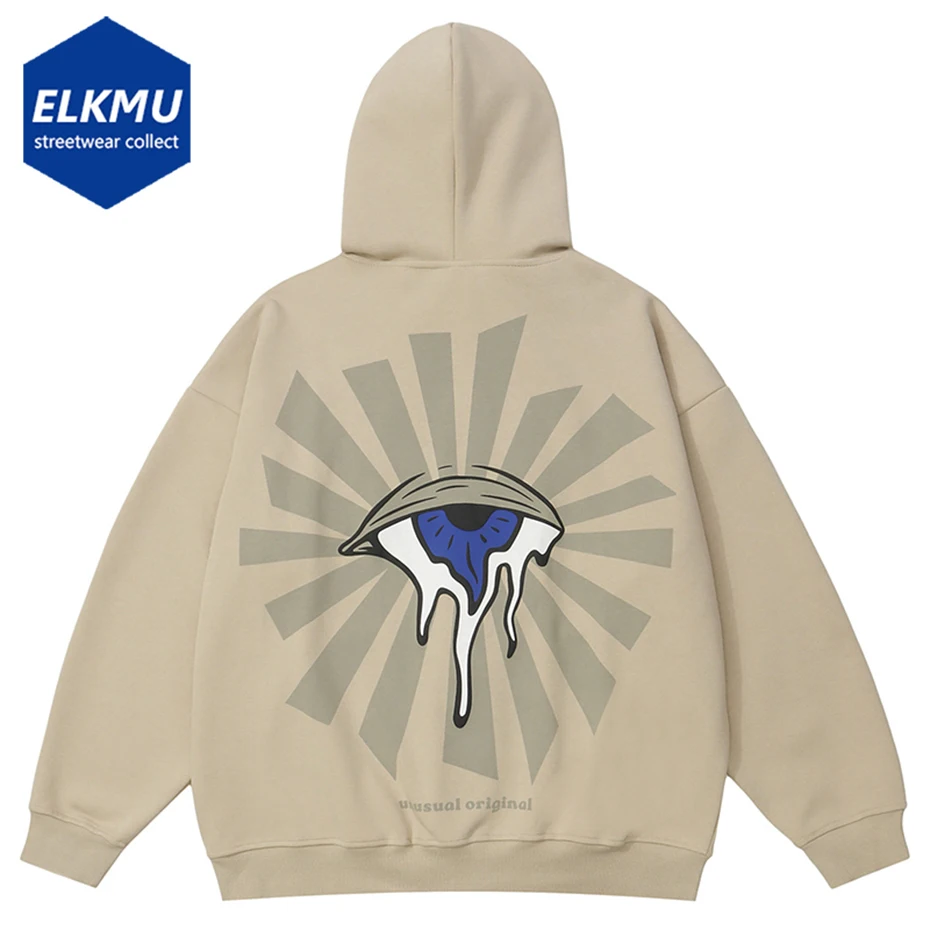 

Hip Hop Men Hoodies 2023 Streetwear Harajuku Oversized Sweatshirts Printed Loose Zip-up Hoodie for Man