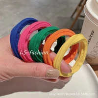 simple color elastic hair ring for women cute fabric head rope striped rubber band girl hair accesories