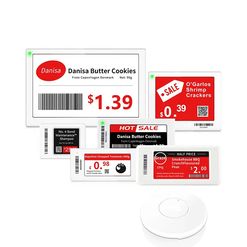 Demo Kit 6PCS Supermarket Wireless E-ink Epaper Display Retail Electronic Shelf Label ESL Wireless Gateway-AP Extender PriceTags