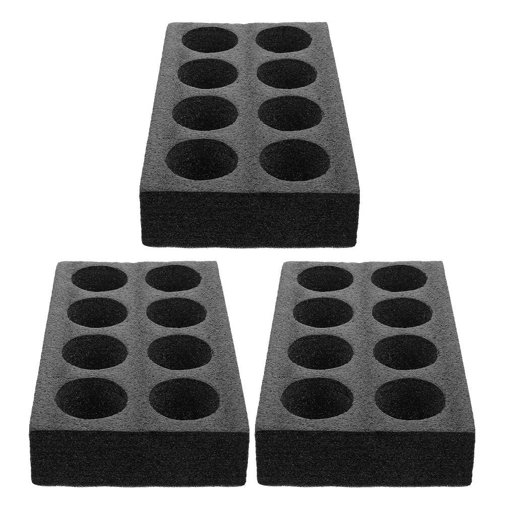 

3 Pcs Foam Bottle Milk Tea Packing Tray Takeout 8-Cup Food Trays Beer Supply Pearl Cotton