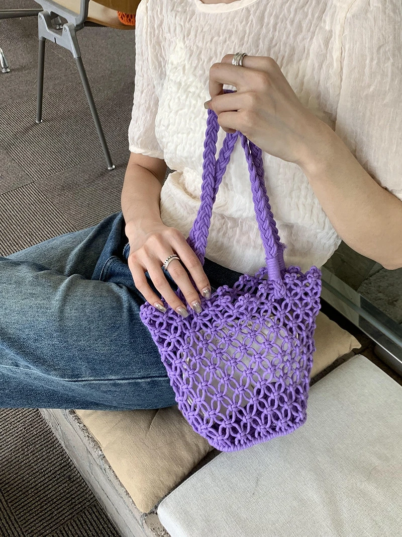 New handmade woven bag hollowed out women's shoulder bag Casual Underarm Bag Fashion Armpit Bag Elegant Shopping handBag