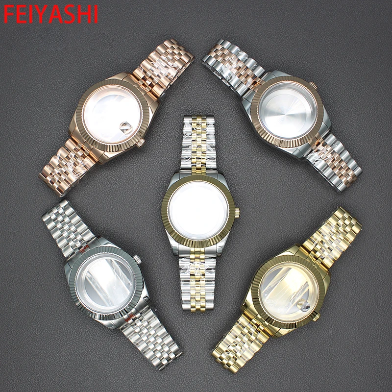 36mm 40mm Case Strap Watch Watchband Sapphire Crystal oyster perpetual day date For nh35 nh36 Miyota 8215 Movement 28.5mm Dial