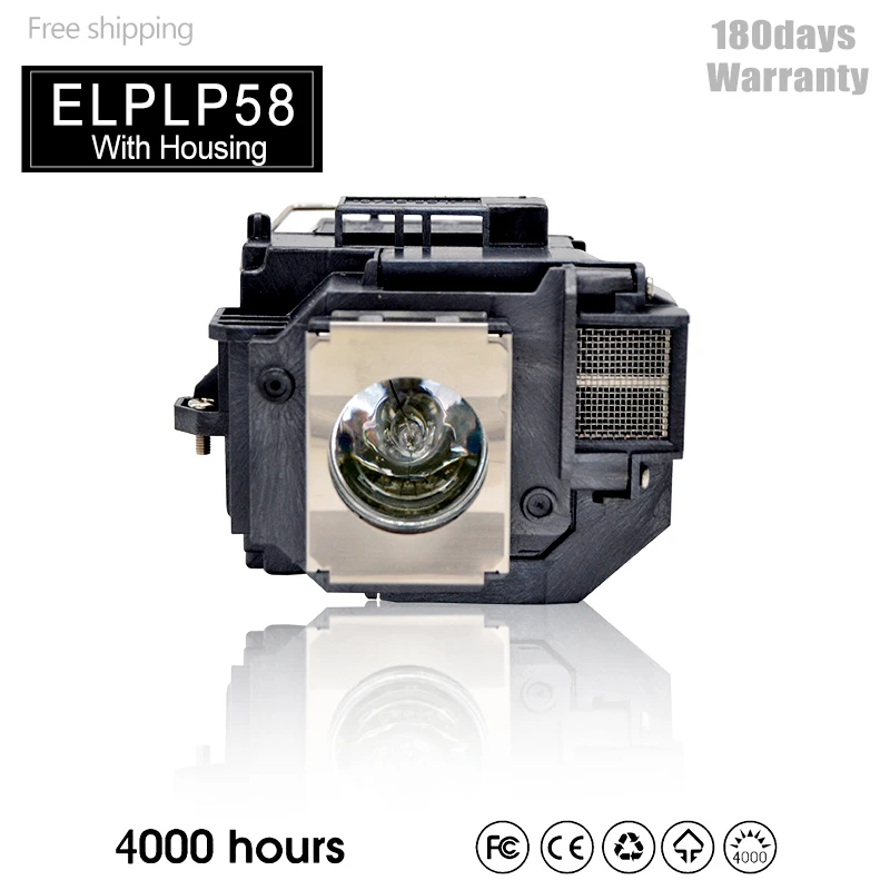 

For ELPLP58 EB-X92 EB-S10 EX3200 EX5200 EX7200 EB-S9 EB-S92 EB-W10 / EB-W9 / EB-X10 EB-X9 for Projector Lamp With Housing