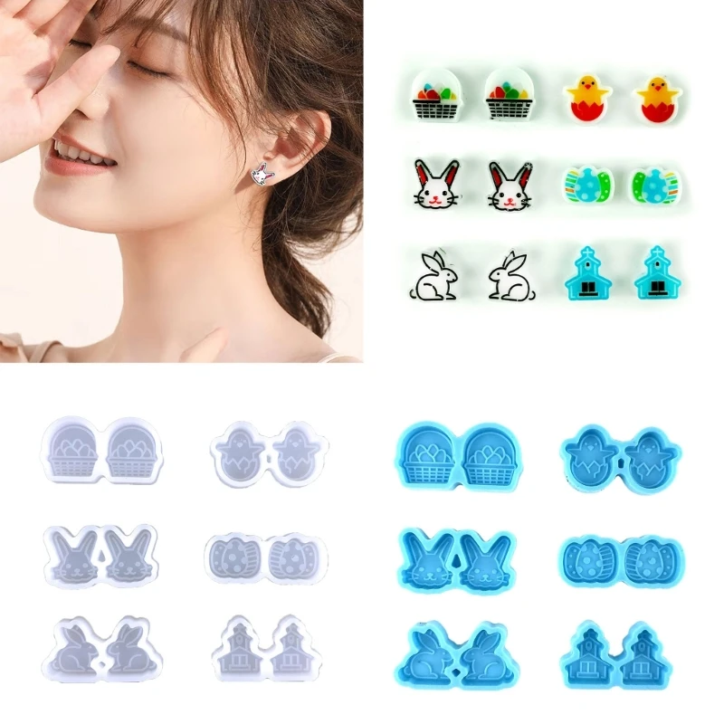 

Ear Studs Resin Molds Epoxy Jewelry Molds for Resin Casting Earrings DIY Crafts