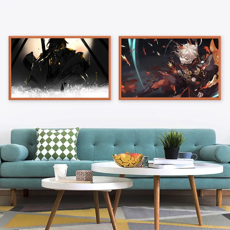 Японское аниме популярный постер воздействия Genshin фигурка Керри чжунглли холст