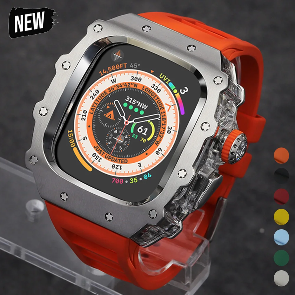 Роскошный модификационный комплект для Apple Watch Ultra 2 49 мм чехол из нержавеющей