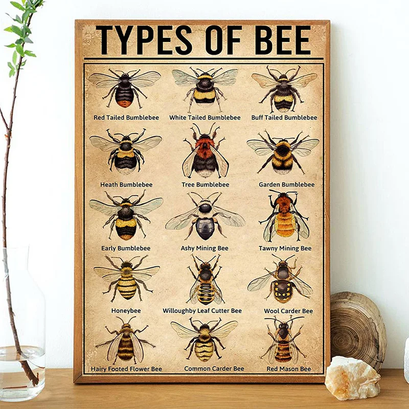 Настенный ретро-постер с Пчелой разные принты на холсте живопись HD картина для