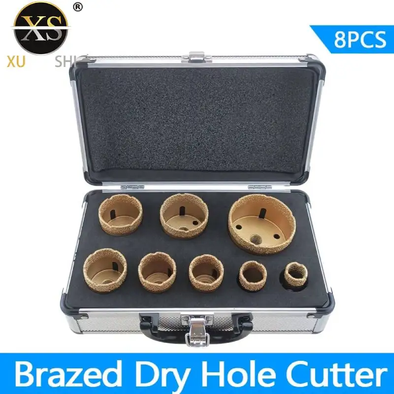 8 Pcs Dry Drill M14 Thread Brazing Hole Saw Set Porcelain Tiles Crowns Granite Marble vitrified tile Drill Bits Tools