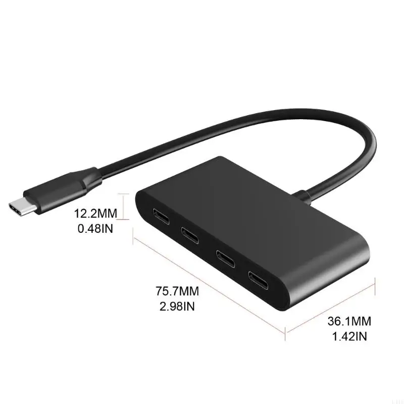 USB-кабель L41E Multiport USB C Adapter 4 Ports Type Hub для высокоскоростных передачи данных Macbooks