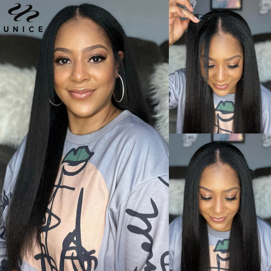 Женский парик с V-образным вырезом U-образным из натуральных волос тонкий I-Part без