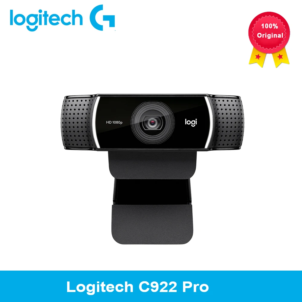 

Веб-камера Logitech C922 Pro со встроенным потоковым интерфейсом и автофокусом, HD-камера 1080p для потоковой записи, 100% оригинал