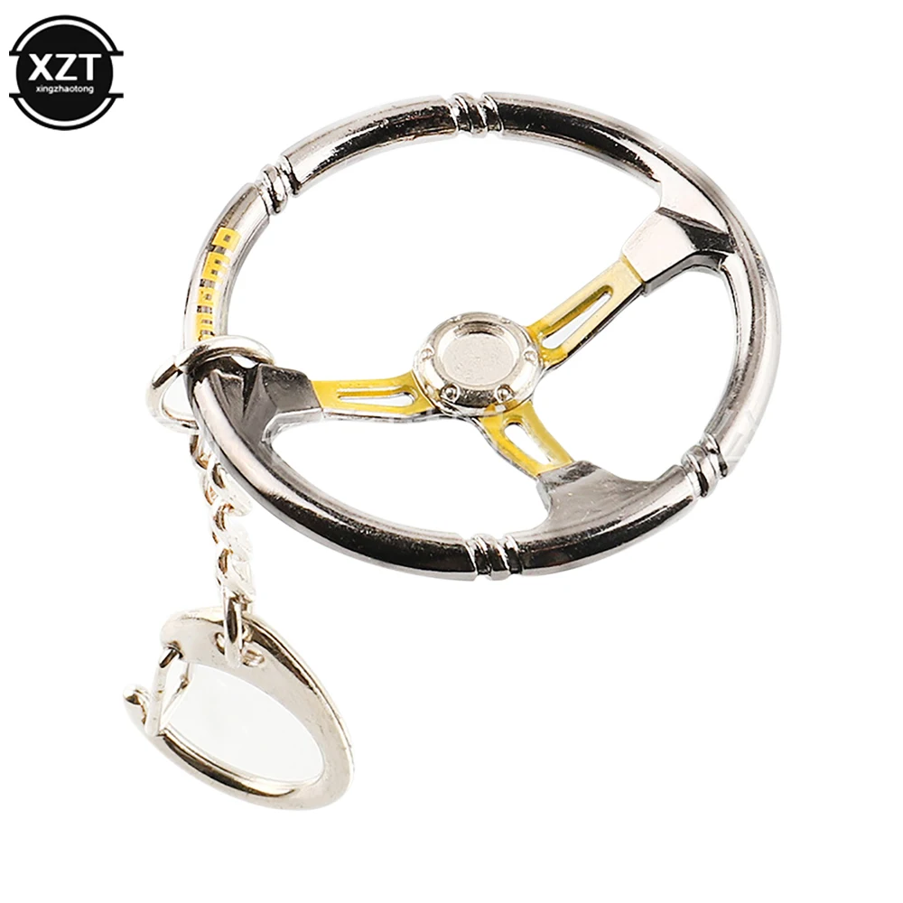

Fashion Keychain Car Steering Wheel Creative Model Metal Keychain Racing Steering Wheel Personality Keychain