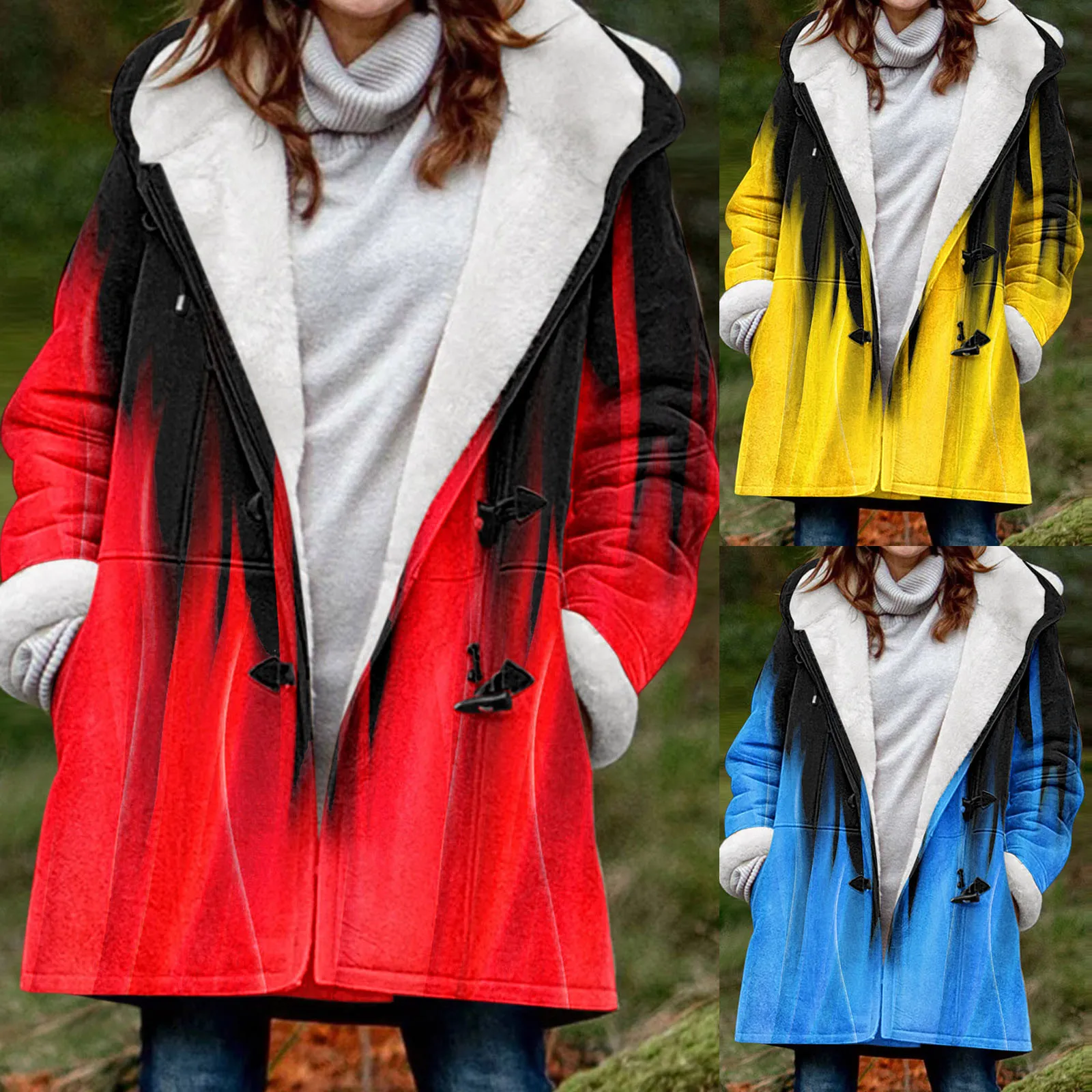 

Woman Warm Jackets Maternity Jacket Ladies Thickened Overcoat Warm Winter Horn Fleece Lined Jacket Women