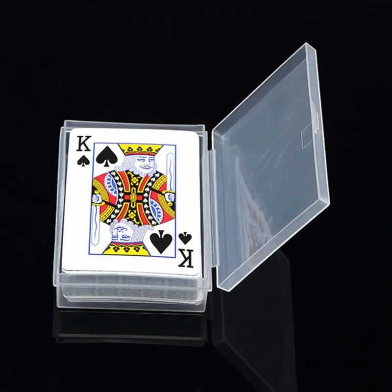 

2pcs Transparent Plastic Box Playing Cards Container Poker Card Storage Case 24BD