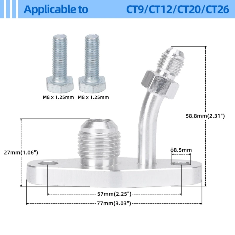 AN8 Turbos переходник обратного фланца для слива масла герметичный CT9/CT12/CT20/CT26 40GF