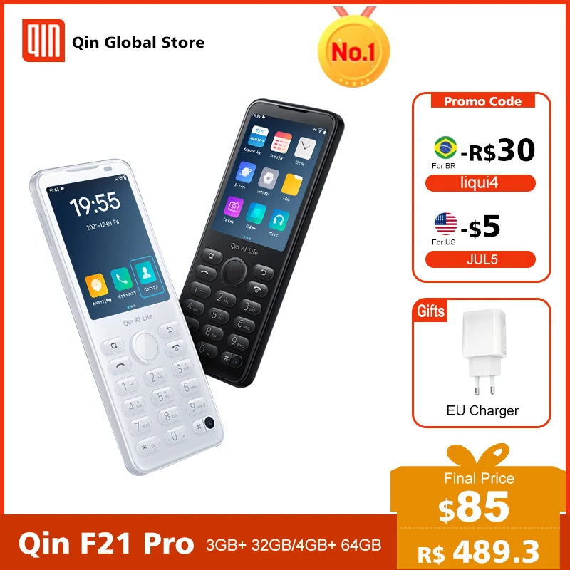 New Qin F21 Pro Smart Touch Screen Phone Wifi 5G+2.8 Inch 3GB + 32GB / 4GB 64GB Bluetooth 5.0 480*640 Global Verison Phone