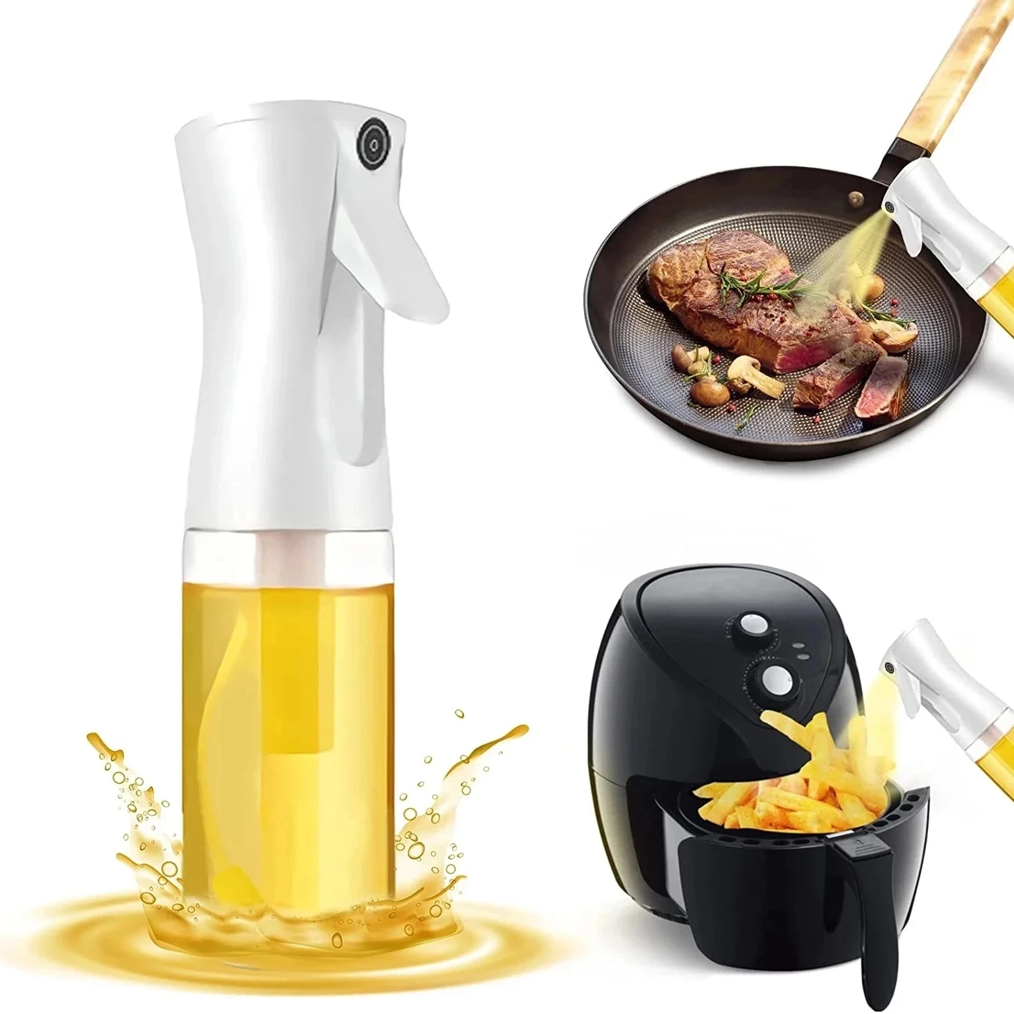 

200/300ML Kitchen Olive Oil Spray Bottle BBQ Cooking Baking Oil Dispenser for Air fryer Portable BBQ Picnic Camping Tools