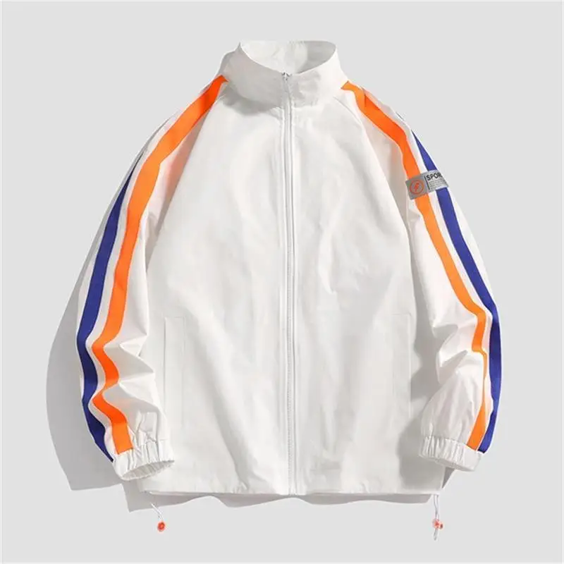 

2021 Jacket Male Couple Casual Outerwear New Spring Autumn Solid Color Fashion Stand-up Collar Sports Trend Jacket Men's Women's